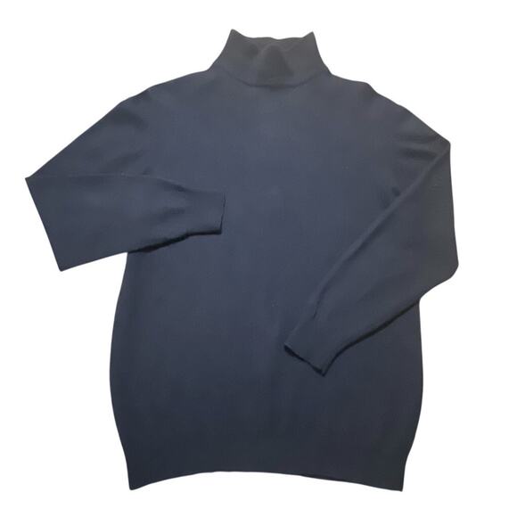 VTG Brioni Roma Sweater Mens Medium Navy Blue Pure Cashmere Mock Neck Italy Made - Picture 2 of 9